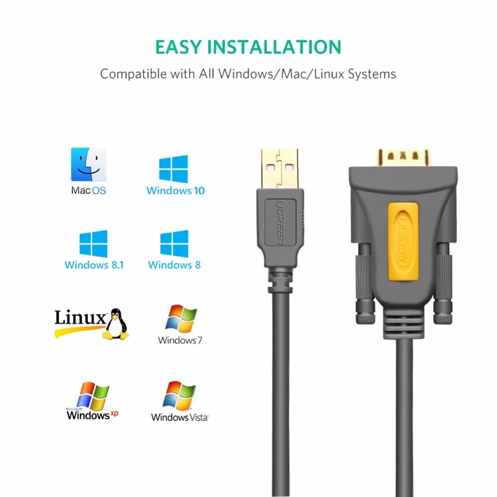 USB til RS232 DB9 Serielpor Adapterkabel