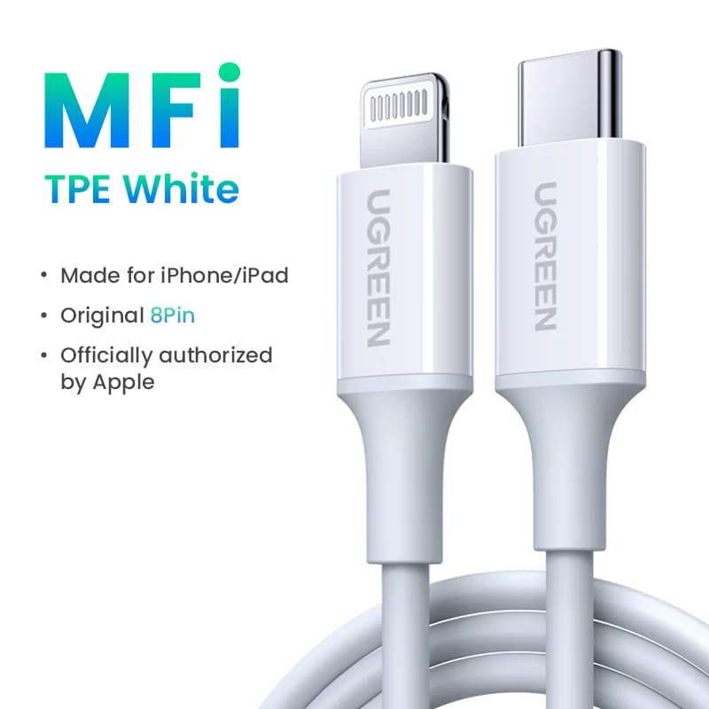 MFi USB-C til Lightning kabel, 30W PD hurtigopladning