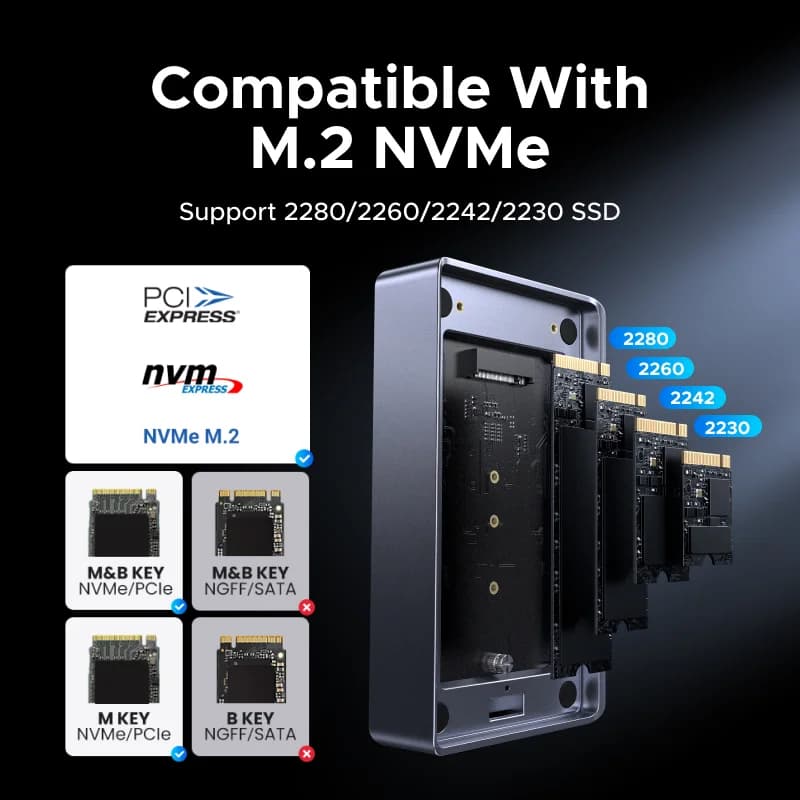 USB4 M.2 NVMe SSD-kabinet, 40Gbps, Thunderbolt