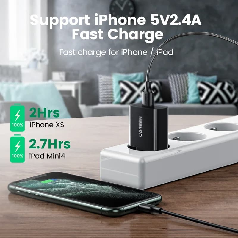 18W USB væglader med Quick Charge 3.0