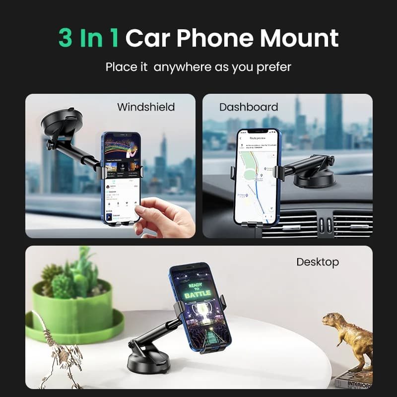 Gravity Sugerkop Bil Telefonholder Montering