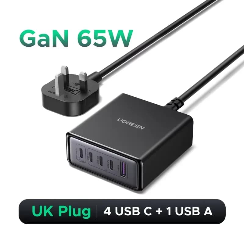 100W 6-i-1 GaN Desktop-lader