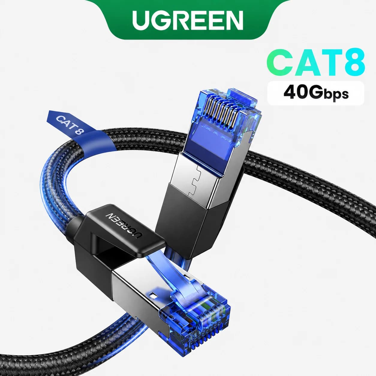 Cat8 Ethernet-kabel, 40Gbps, bomuldsvævning