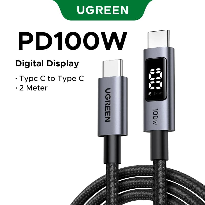 USB-C til USB-C kabel, 100W PD, 0,5-3m