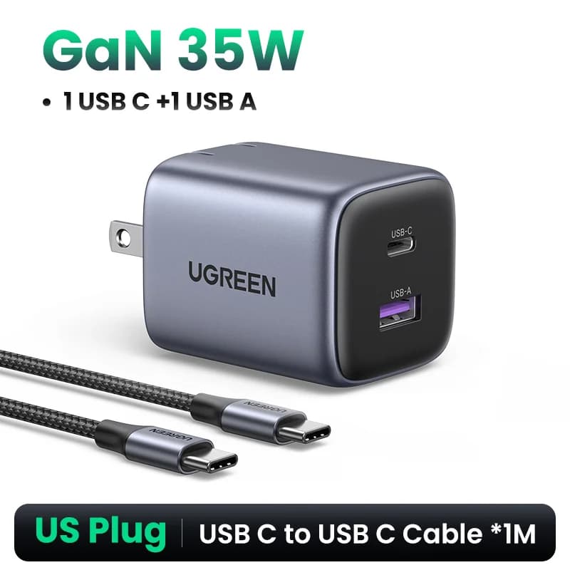 35W GaN USB-C PD Hurtiglader