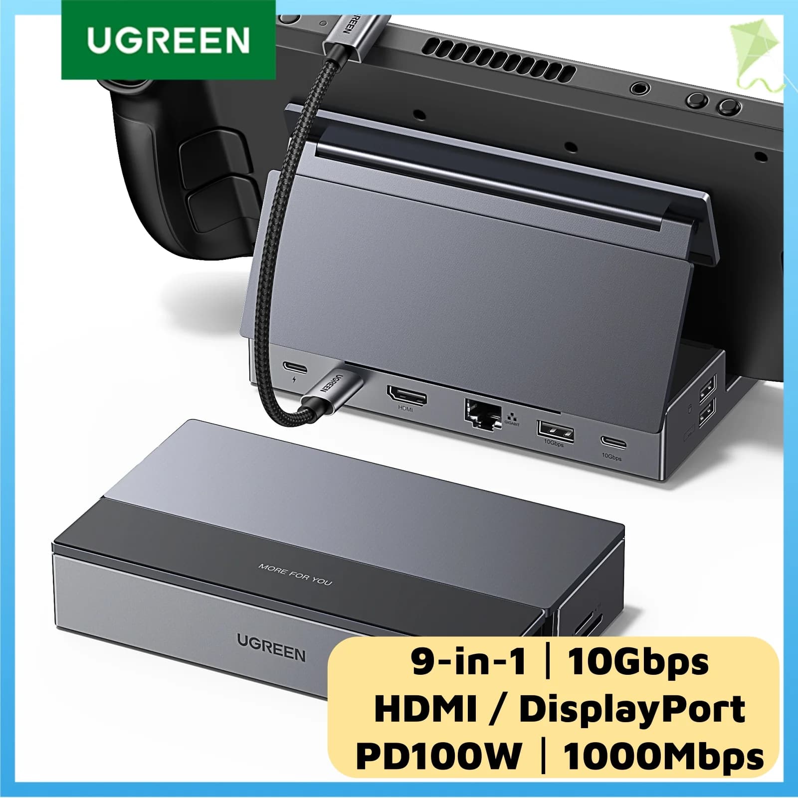 USB-C gaming-dock med 4K HDMI og RJ45