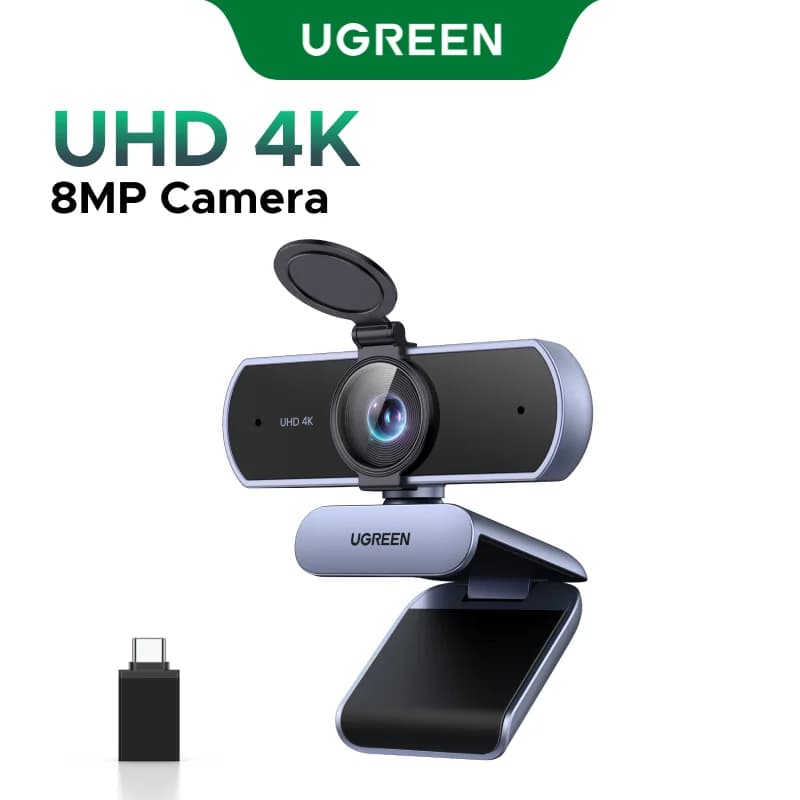 4K Webcam med mikrofon og automatisk lyskorrektion