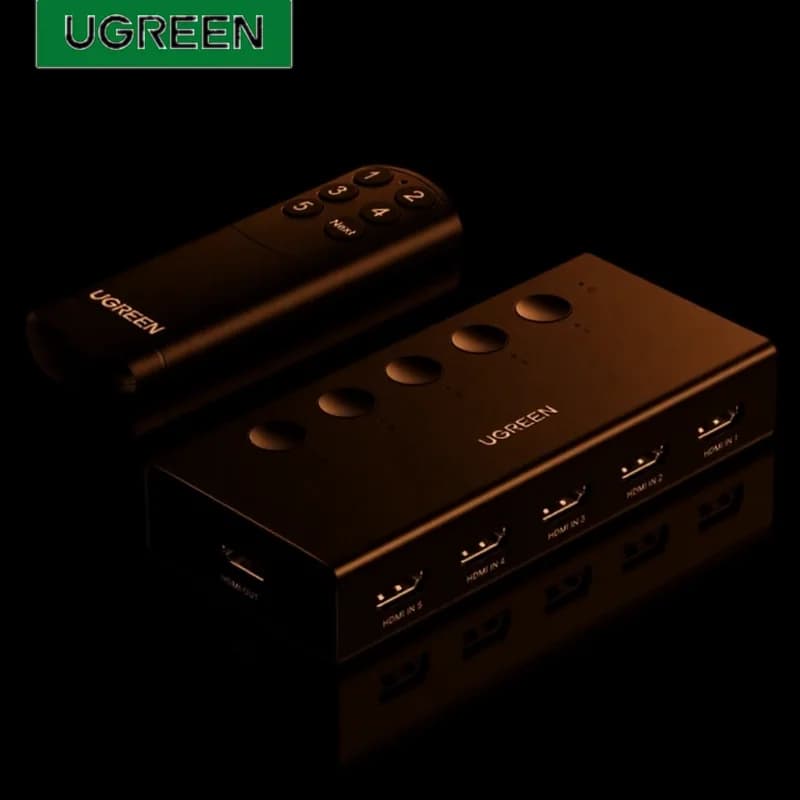 5-port 4K HDMI-switcher med fjernbetjening