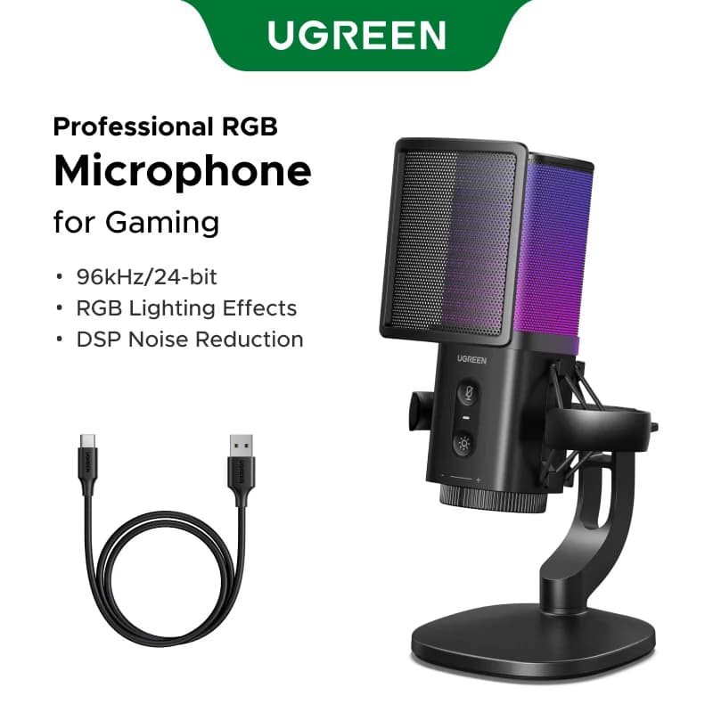 USB-mikrofon med touch-muted og RGB-belysning