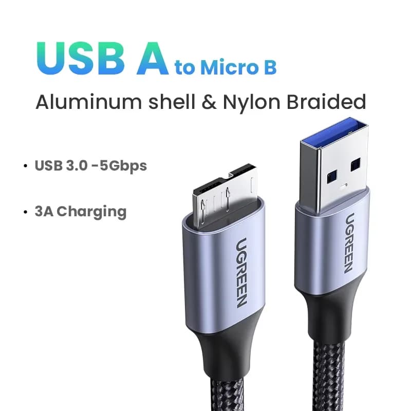 USB 3.0 Micro-B hurtigladnings- og datakabel