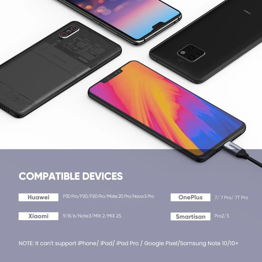 USB-C til 3,5mm AUX lydkabel adapter