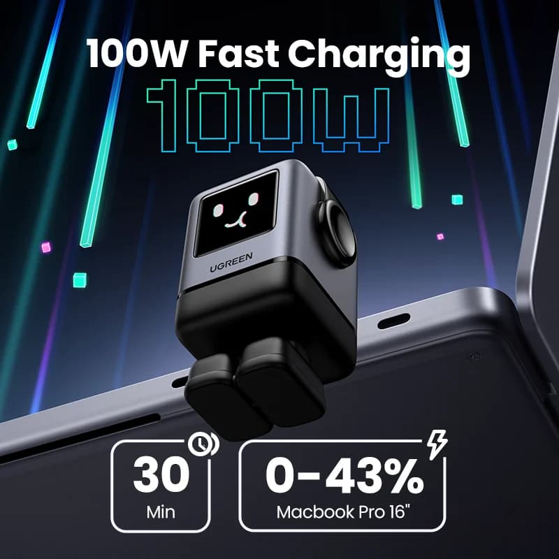 100W GaN USB-C Hurtigoplader med PPS