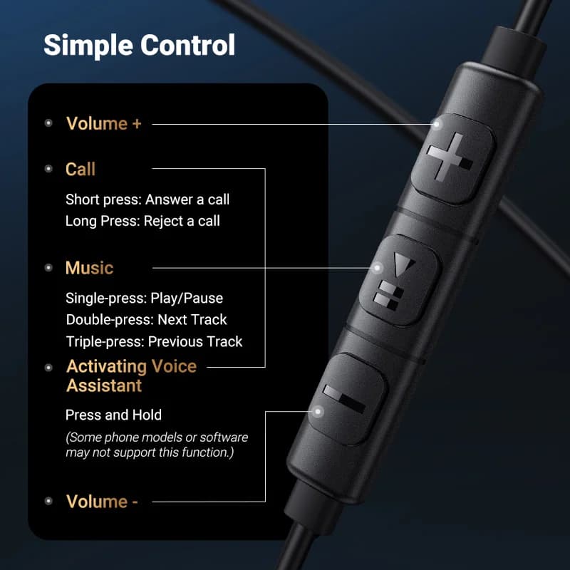 USB-C Ledningsforbindelse Høretelefoner med 3,5mm Jack og Mikrofon