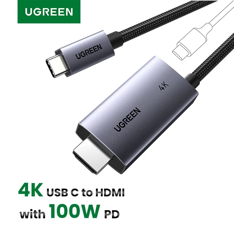 USB-C til HDMI-kabel, 4K@60Hz, 100W PD, 2m