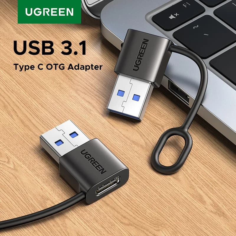 USB-A til USB-C OTG Adapter, USB 3.1, 18W