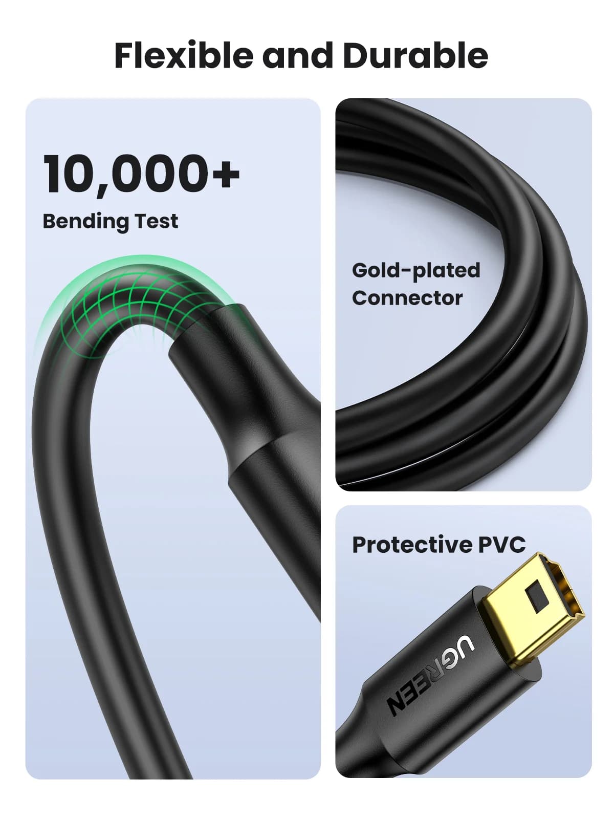 Mini USB til USB data- og ladningskabel