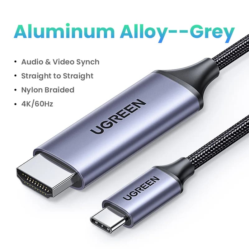 USB-C til HDMI kabel, 4K videoadapter