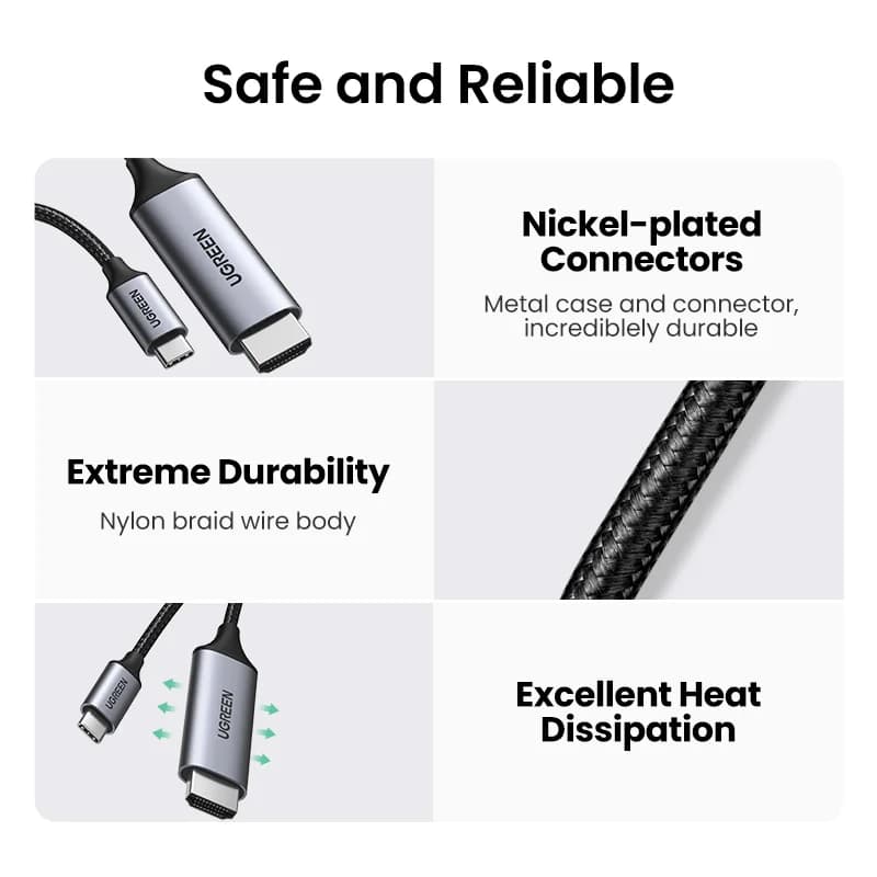 USB-C til HDMI kabel, 4K videoadapter