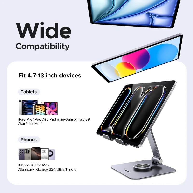 360° Roterbar Aluminium Tablet og Telefonholder