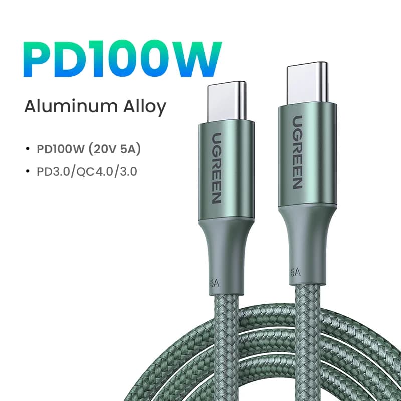USB-C til USB-C kabel, 100W PD, 5A