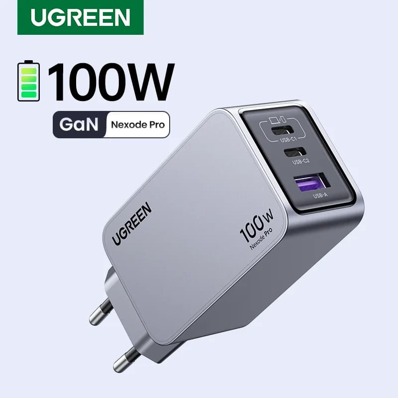100W GaN USB-C væglader, QC4.0