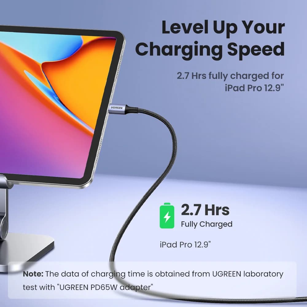 USB-C til USB-C kabel, 100W PD, 5A