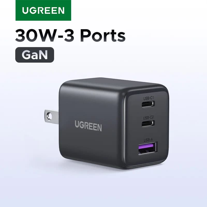 30W GaN USB-C PD-oplader, US-stik