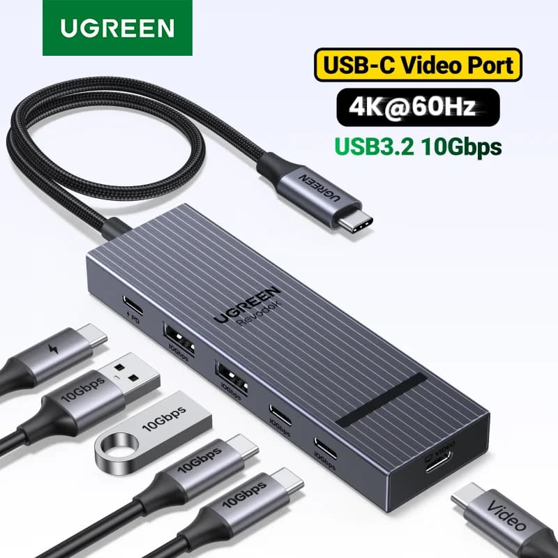 USB-C Hub med 4K HDMI, 10Gbps Data og 100W PD