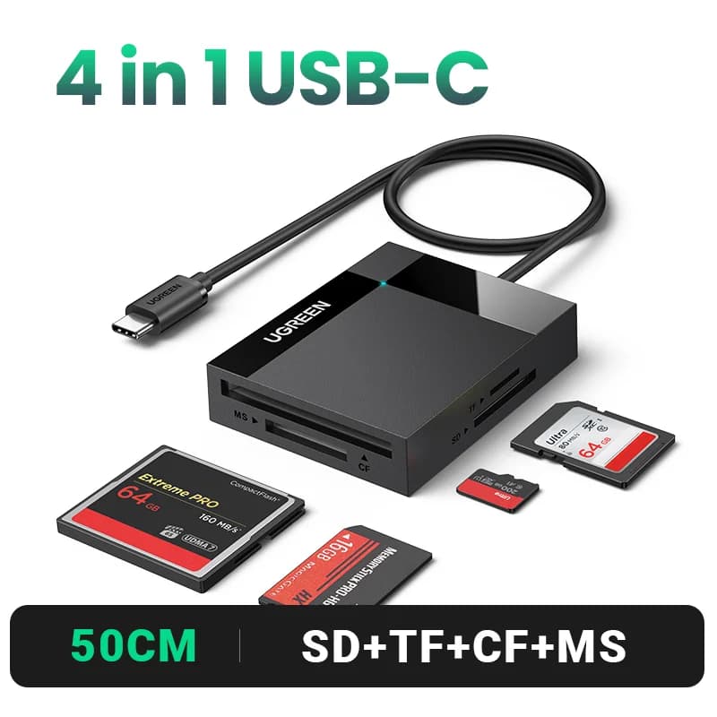 4-i-1 multi-kortlæser til USB 3.0 og USB-C