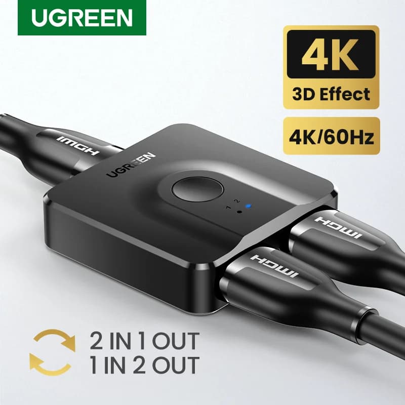 Bi-direktional 4K HDMI-splitter og switcher