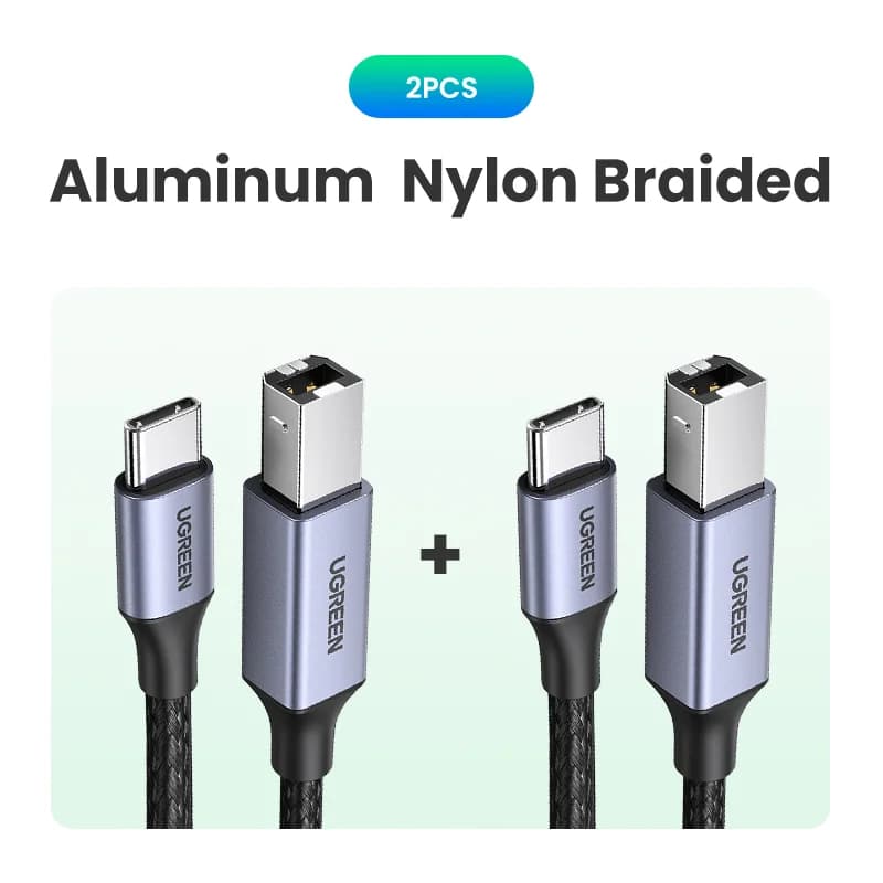 USB-C til USB Type-B 2.0 printerkabel