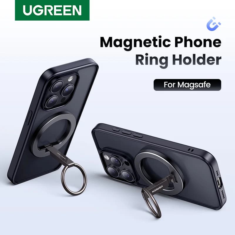 Magnetisk telefonringholder, 360° drejelig stander