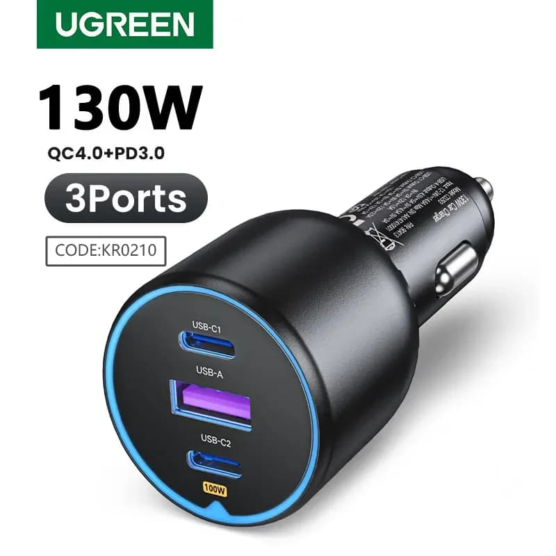 130W Dual USB-C biloplader