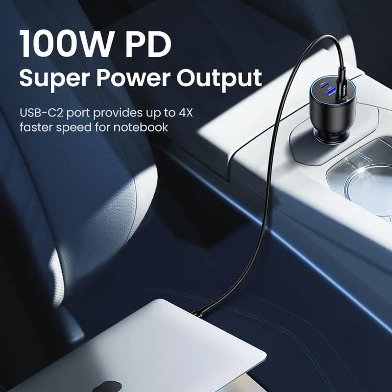 130W Dual USB-C biloplader
