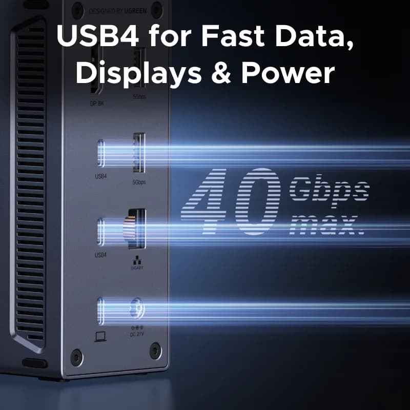 USB4 Dockingstation med 8K-display og 40Gbps