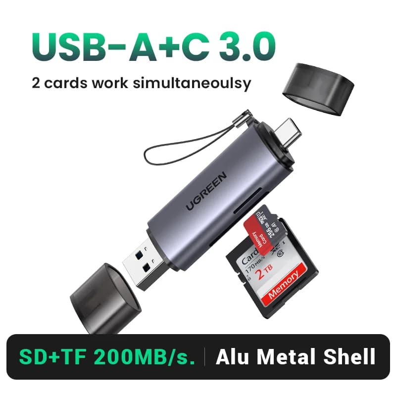 USB 3.0 & USB-C SD/MicroSD kortlæser