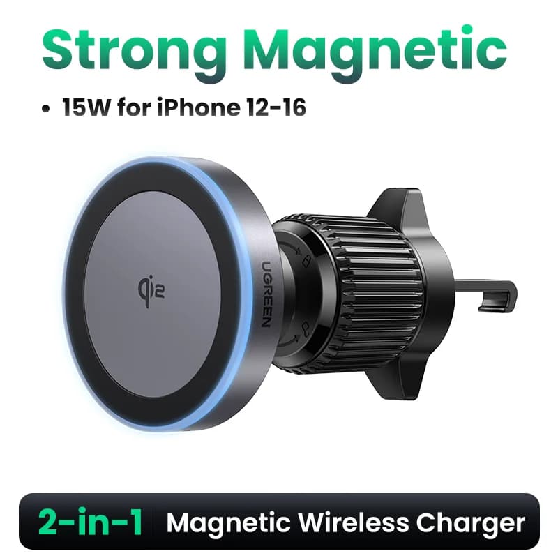 Qi2 magnetisk trådløs biloplader stativ, 25W